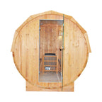 The Ignite Large Premium American White Oak Outdoor Wooden Barrel Sauna With 4.5KW Sauna Heater
