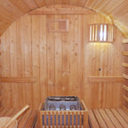 The Ignite Large Premium American White Oak Outdoor Wooden Barrel Sauna With 4.5KW Sauna Heater