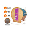 The Ignite Large Premium American White Oak Outdoor Wooden Barrel Sauna With 4.5KW Sauna Heater