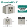 Large Resin Outdoor Storage Shed With Floor, Windows, And Lockable Door
