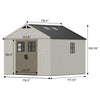 Large Resin Outdoor Storage Shed With Floor, Windows, And Lockable Door