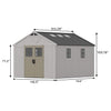 Large Resin Outdoor Storage Shed With Floor, Windows, And Lockable Door