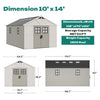 Large Resin Outdoor Storage Shed With Floor, Windows, And Lockable Door