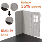 Large Resin Outdoor Storage Shed With Floor, Windows, And Lockable Door