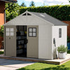 Large Resin Outdoor Storage Shed With Floor, Windows, And Lockable Door