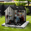 Large Resin Outdoor Storage Shed With Floor, Windows, And Lockable Door