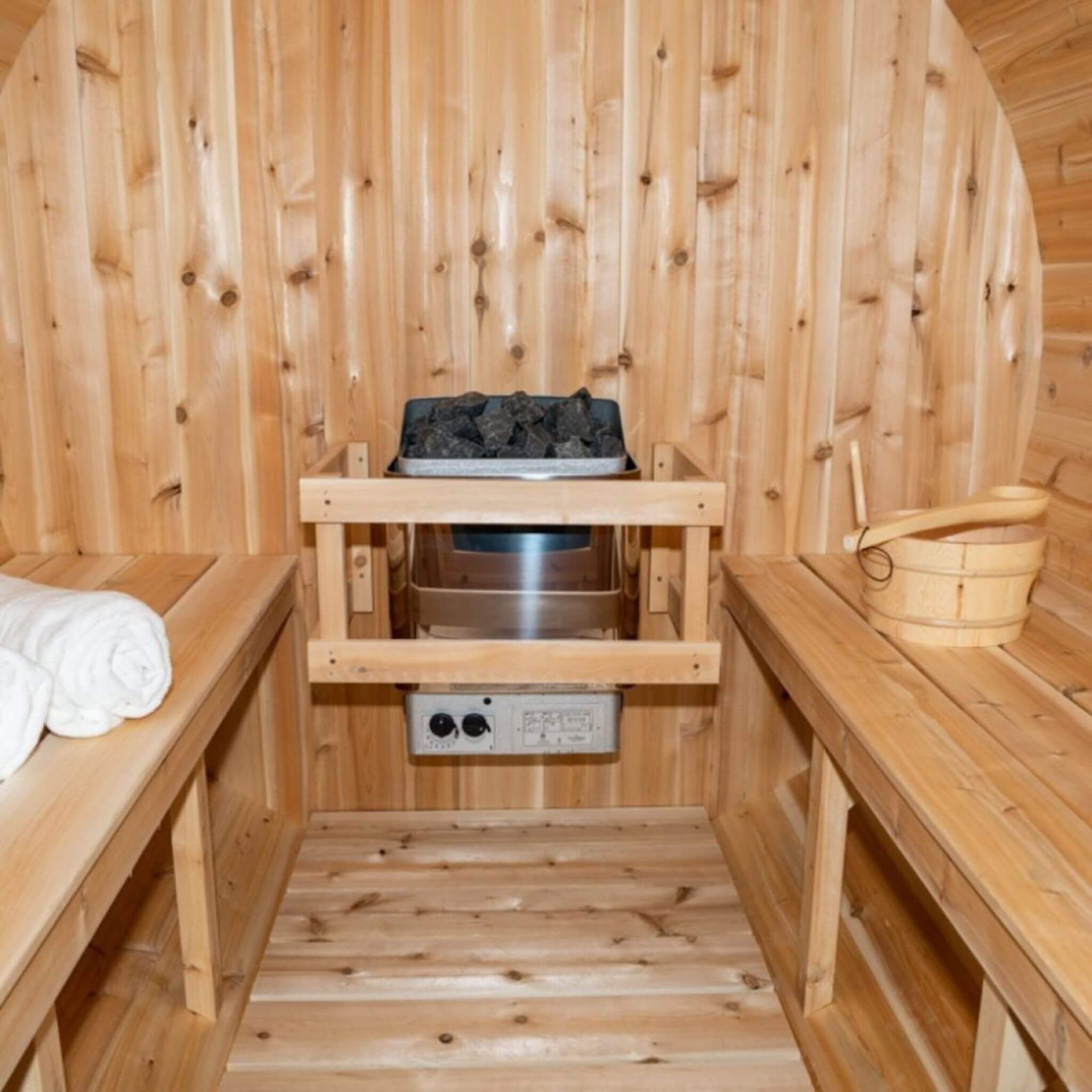 84-Inch 4-Person Canadian Timber Harmony Barrel Sauna  [CTC22W]