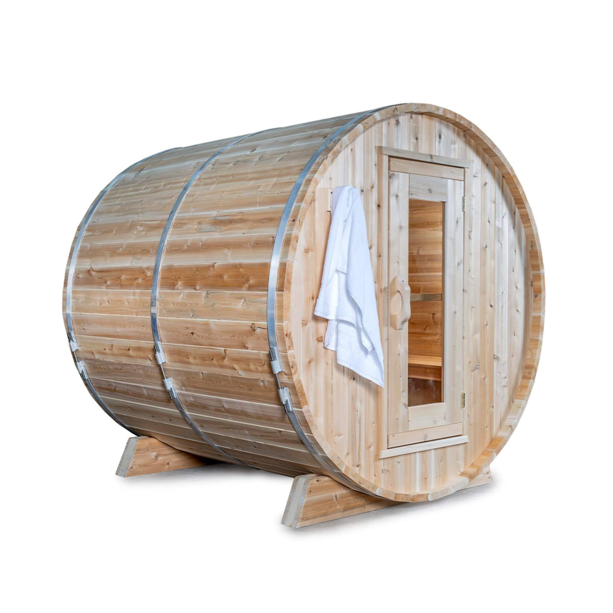 84-Inch 4-Person Canadian Timber Harmony Barrel Sauna  [CTC22W]