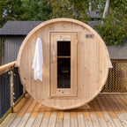84-Inch 4-Person Canadian Timber Harmony Barrel Sauna  [CTC22W]