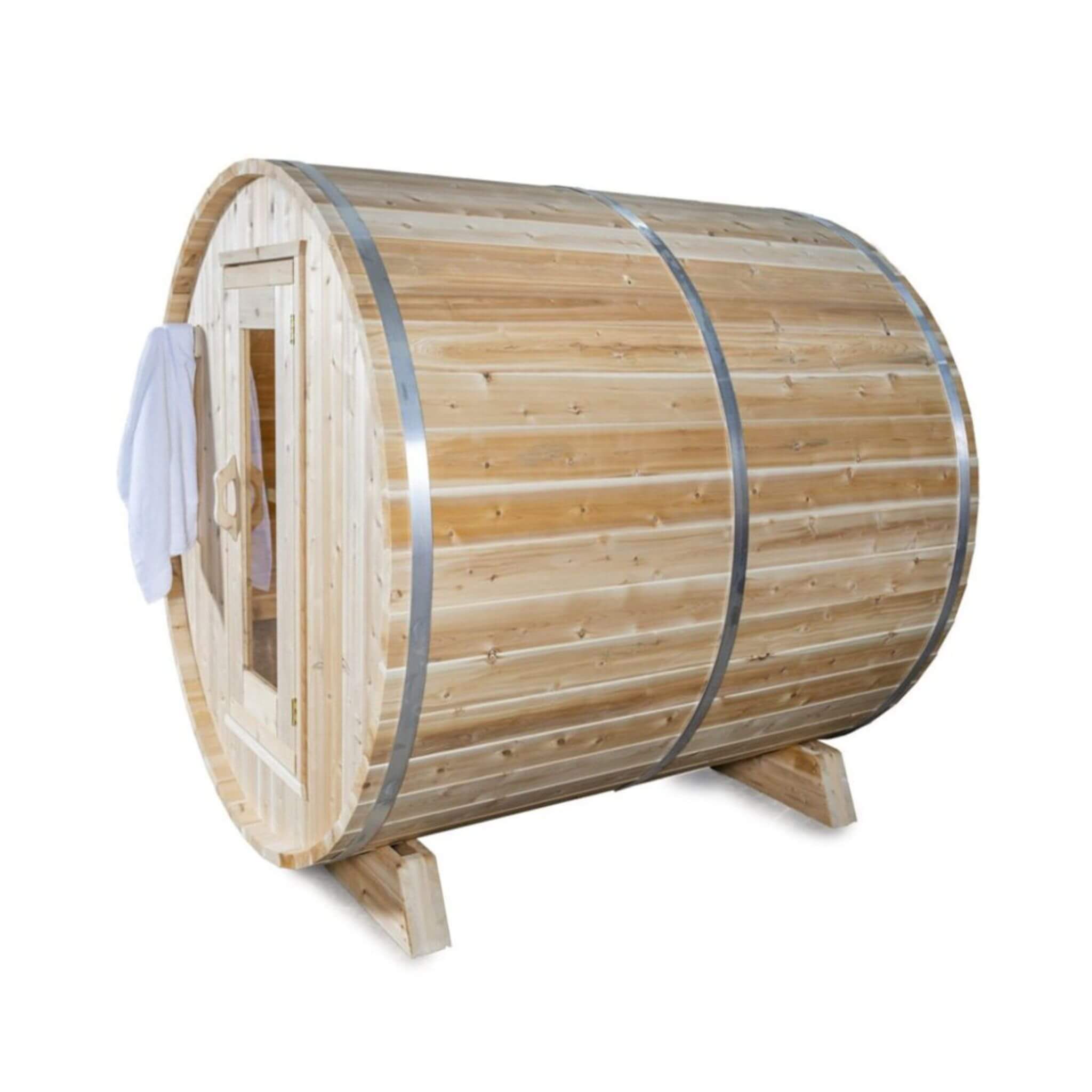 84-Inch 4-Person Canadian Timber Harmony Barrel Sauna  [CTC22W]