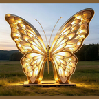 Large Metal Stainless Steel Light up Butterfly Sculpture for Outdoor - Made to Order