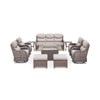 Luxury 10-Piece All-Weather Outdoor Patio Furniture Set With Fire Pit Table
