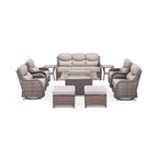 Luxury 10-Piece All-Weather Outdoor Patio Furniture Set With Fire Pit Table