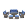 Luxury 10-Piece All-Weather Outdoor Patio Furniture Set With Fire Pit Table