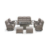 Luxury 10-Piece All-Weather Outdoor Patio Furniture Set With Fire Pit Table