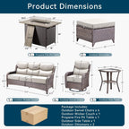 Luxury 10-Piece All-Weather Outdoor Patio Furniture Set With Fire Pit Table