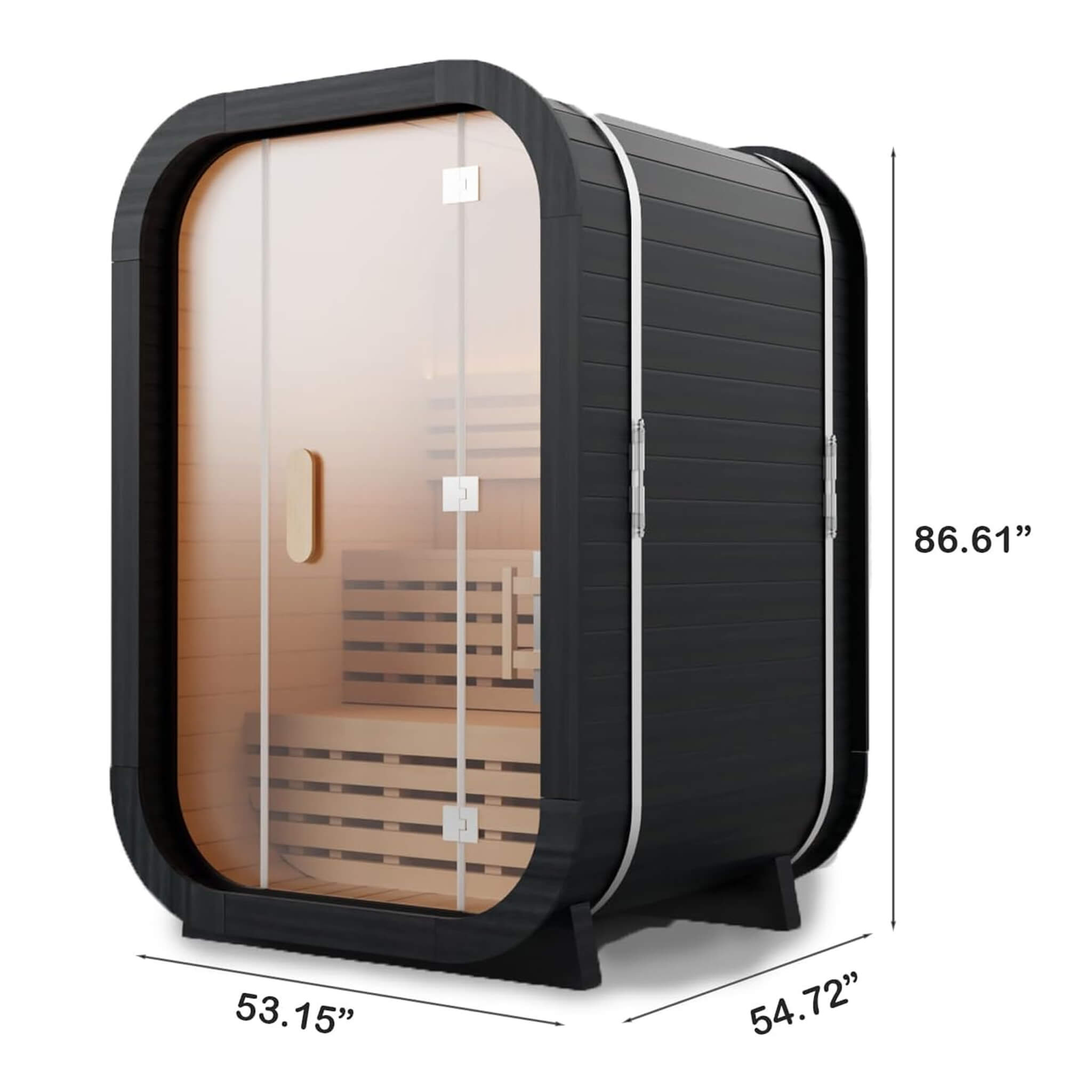 The Lund Luxury 2-Person Outdoor Spruce Wood Cube Sauna Kit With 4.5KW Electric Stove