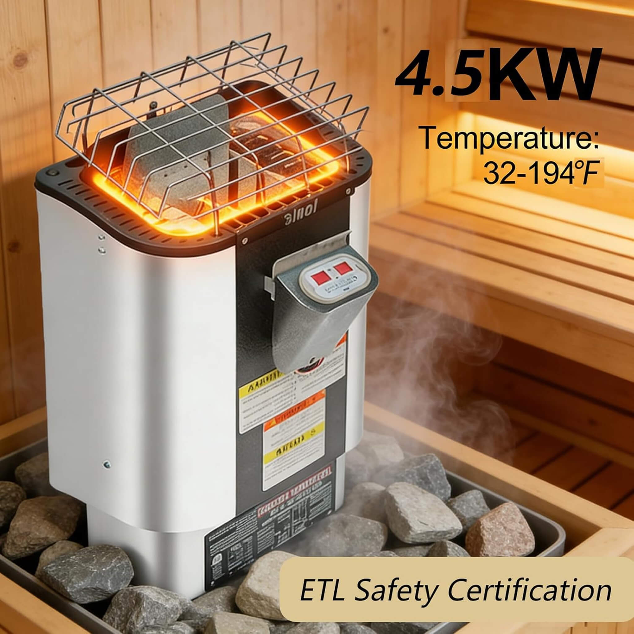 The Lund Luxury 2-Person Outdoor Spruce Wood Cube Sauna Kit With 4.5KW Electric Stove