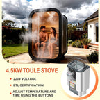 The Lund Luxury 2-Person Outdoor Spruce Wood Cube Sauna Kit With 4.5KW Electric Stove