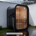 The Lund Luxury 2-Person Outdoor Spruce Wood Cube Sauna Kit With 4.5KW Electric Stove