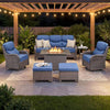Luxury 7-Piece Outdoor Patio Furniture Set With Fire Pit Table