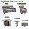 Luxury 7-Piece Outdoor Patio Furniture Set With Fire Pit Table