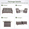 Luxury 7-Piece Outdoor Patio Furniture Set With Fire Pit Table