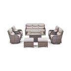 Luxury 8-Piece All-Weather Patio Furniture Set With Fire Pit Table