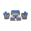 Luxury 8-Piece All-Weather Patio Furniture Set With Fire Pit Table
