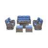 Luxury 8-Piece All-Weather Patio Furniture Set With Fire Pit Table