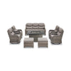 Luxury 8-Piece All-Weather Patio Furniture Set With Fire Pit Table
