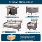 Luxury 8-Piece All-Weather Patio Furniture Set With Fire Pit Table