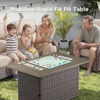 Luxury 8-Piece All-Weather Patio Furniture Set With Fire Pit Table