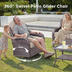 Luxury 8-Piece All-Weather Patio Furniture Set With Fire Pit Table