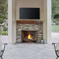Courtyard 55K BTU 42-Inch Traditional Outdoor Gas Fireplace With Stacked Concrete Refractory