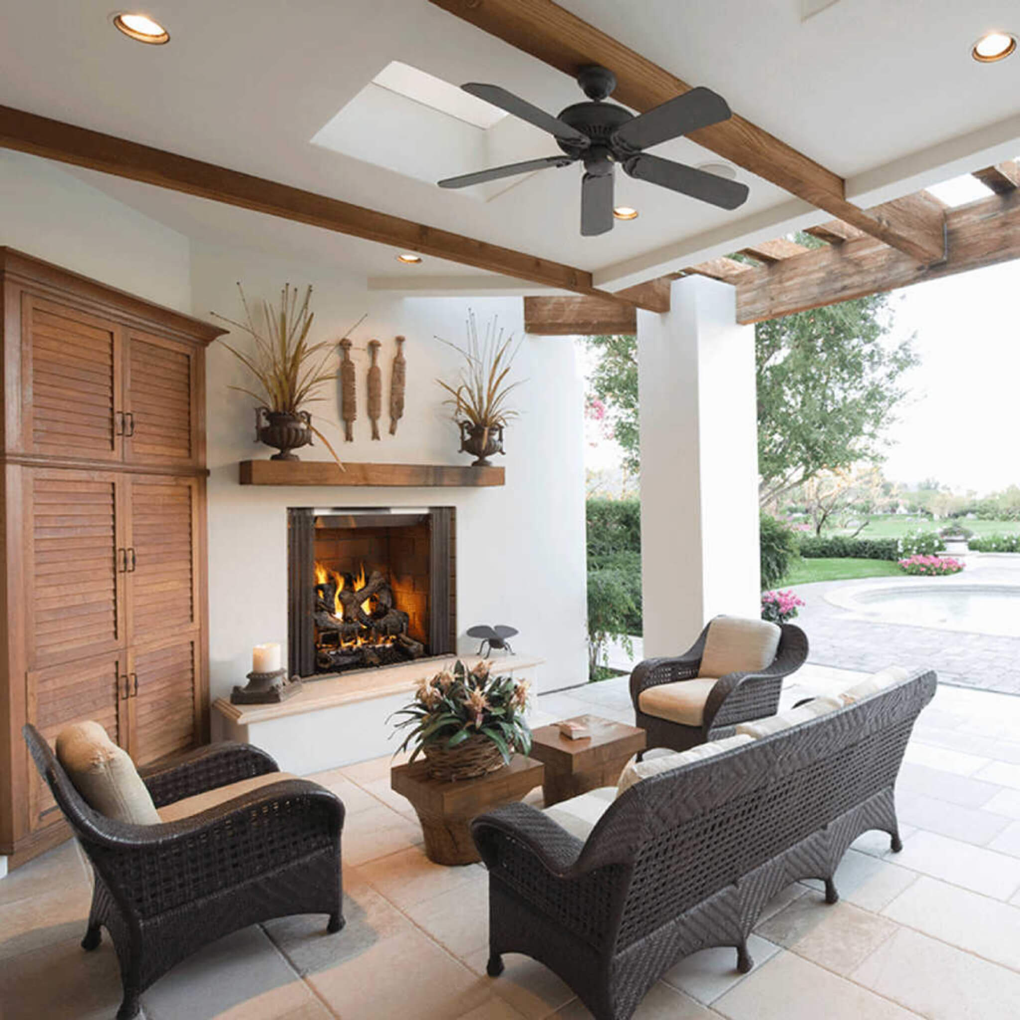 Castlewood 42-Inch Outdoor Wood Burning Fireplace [ODCASTLEWD-42-B]
