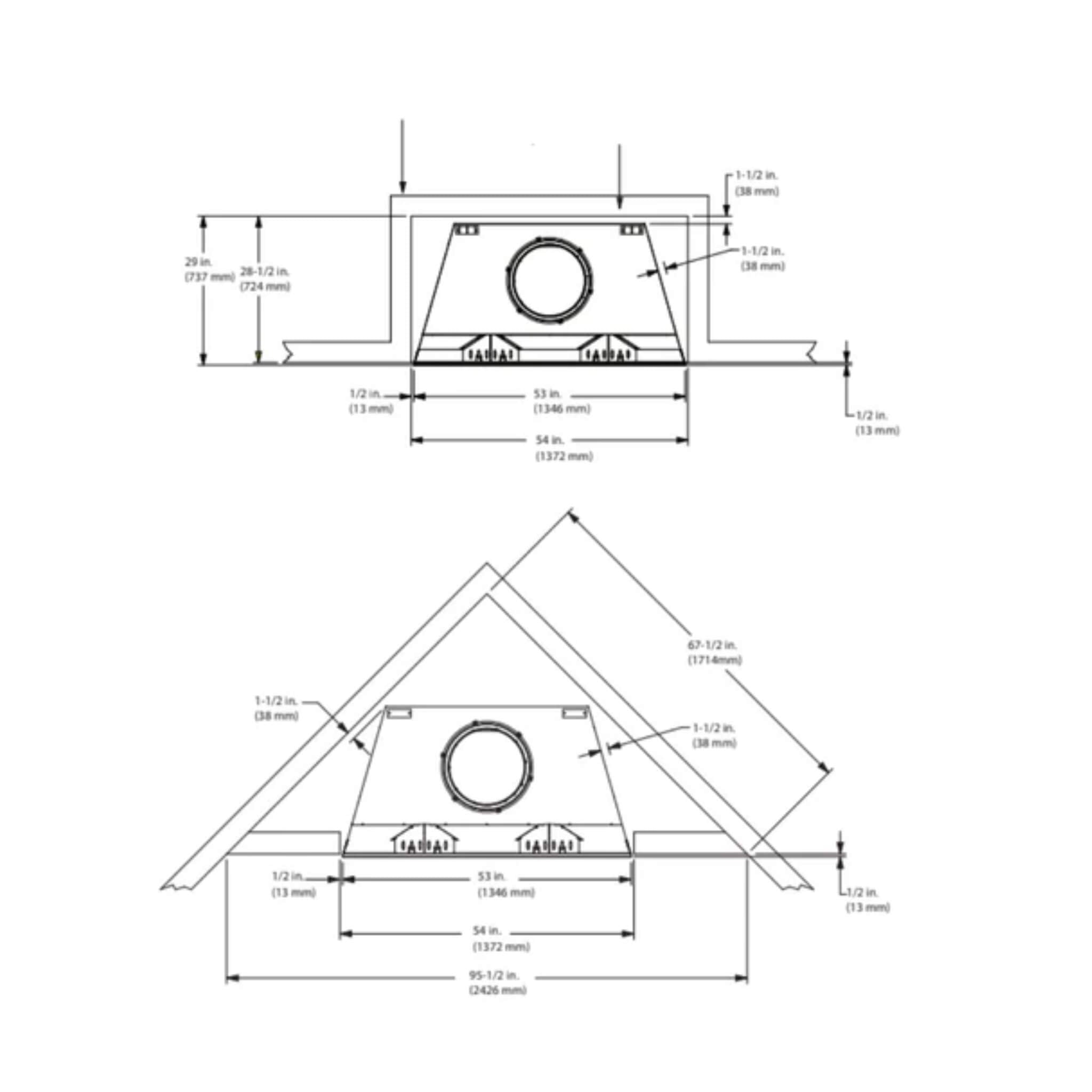 Castlewood 42-Inch Outdoor Wood Burning Fireplace [ODCASTLEWD-42-B]