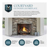 Courtyard 55K BTU 42-Inch Traditional Outdoor Gas Fireplace With Stacked Concrete Refractory