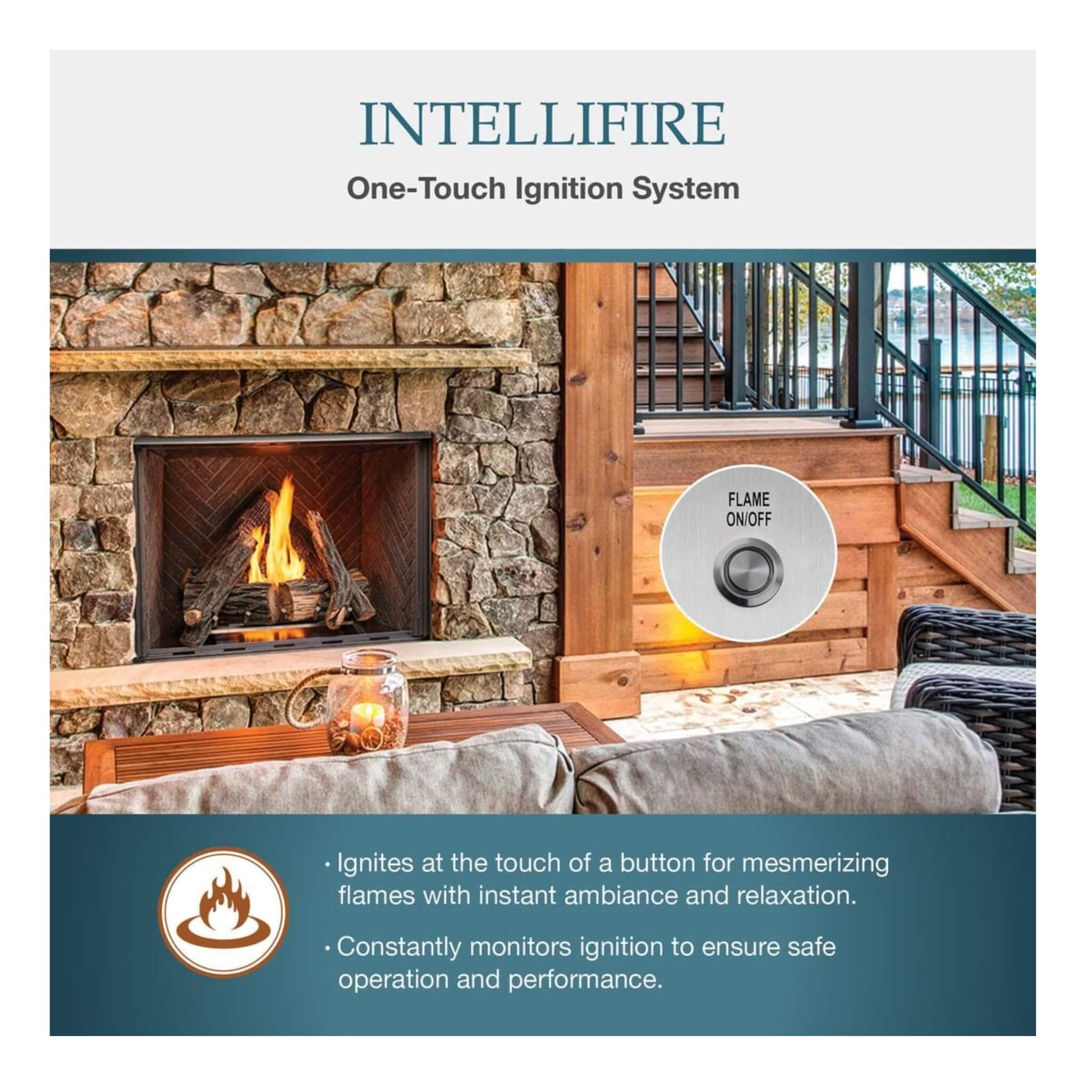 Courtyard 55K BTU 36-Inch Traditional Outdoor Natural Gas Fireplace (No Refractory) [ODCOUG-36NR]