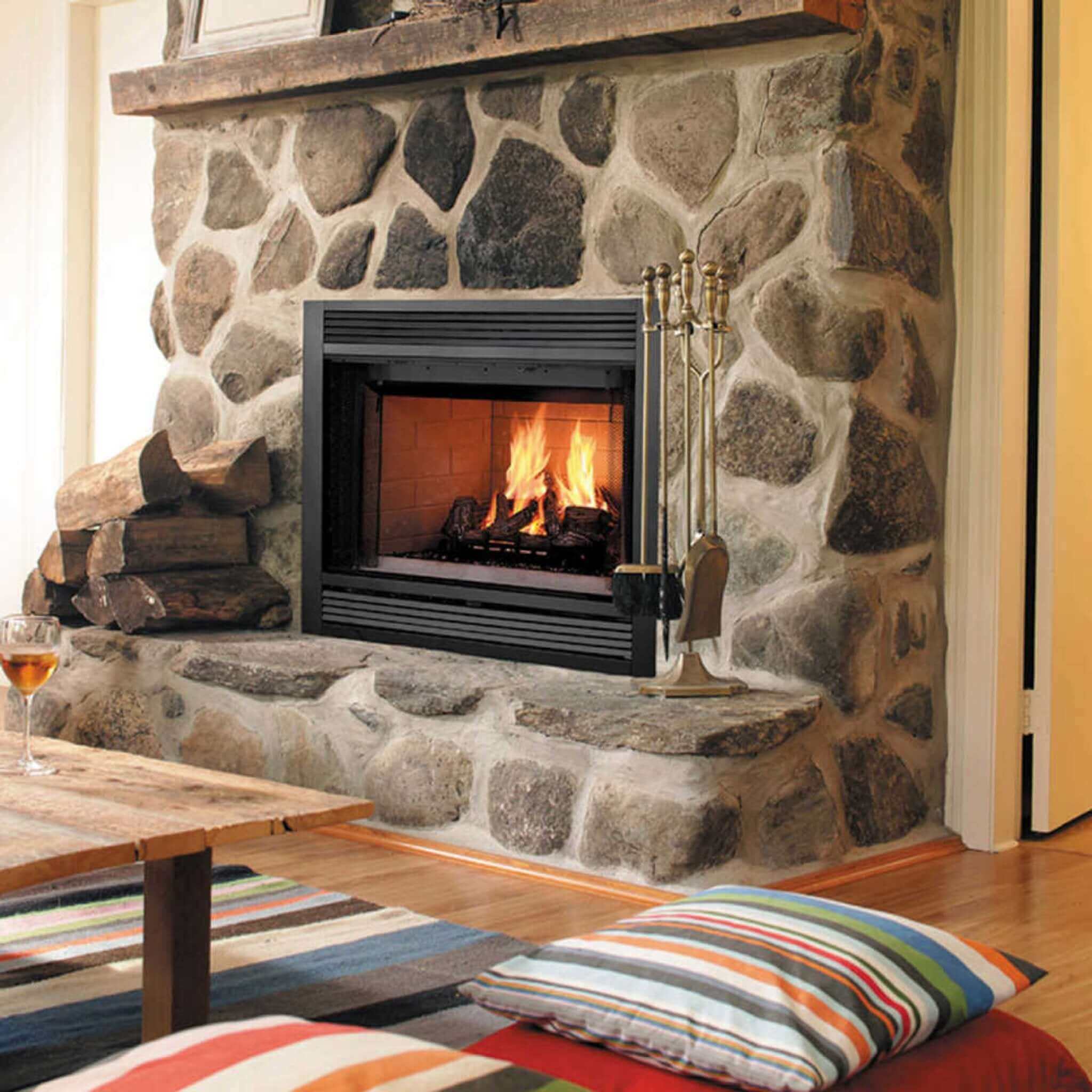 Sovereign 36-Inch Black Wood Burning Fireplace Insert [SA36R/C]