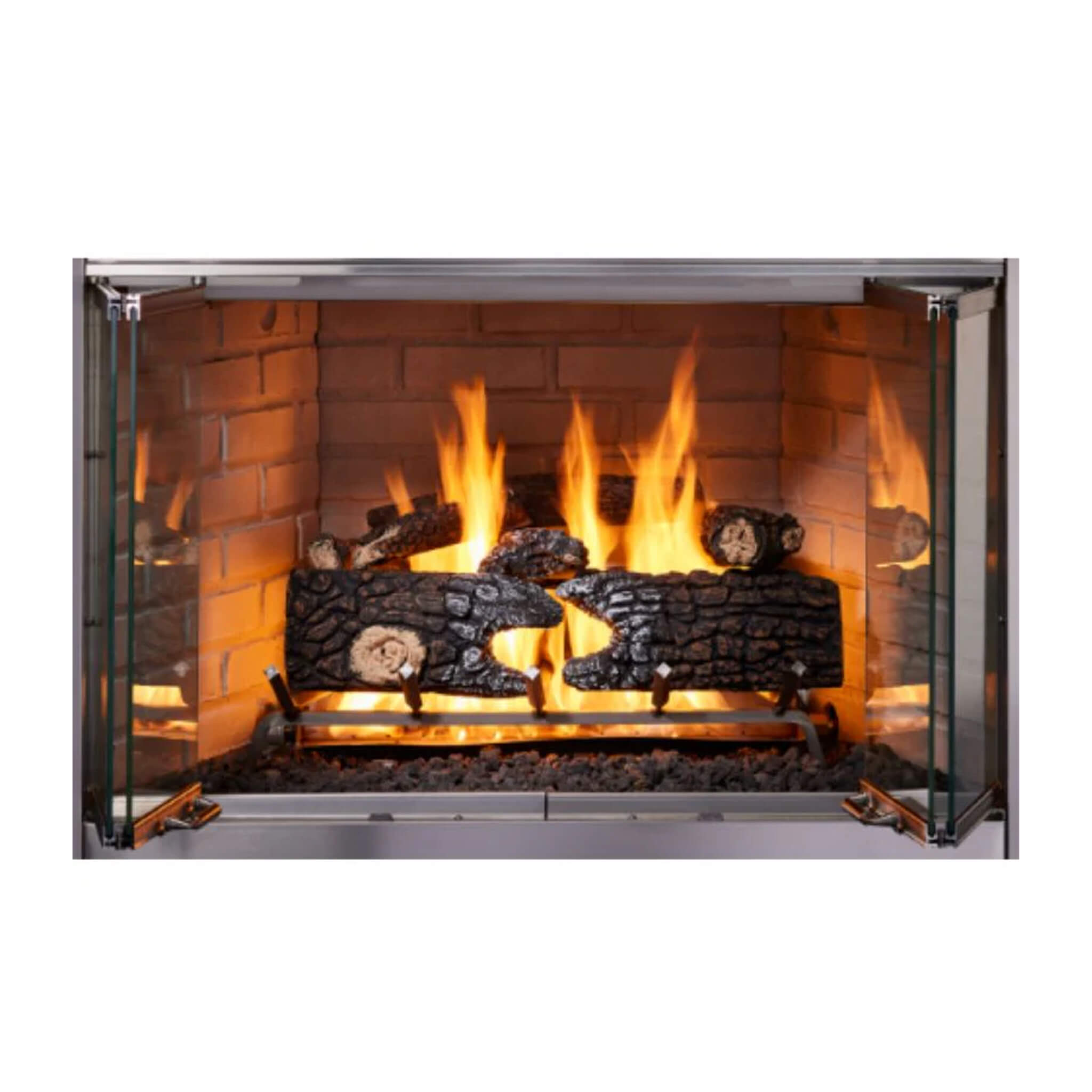 Villawood 42-Inch Traditional Refractory Outdoor Wood Burning Fireplace [ODVILLA-42T-B]