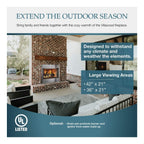 Villawood 42-Inch Traditional Refractory Outdoor Wood Burning Fireplace [ODVILLA-42T-B]