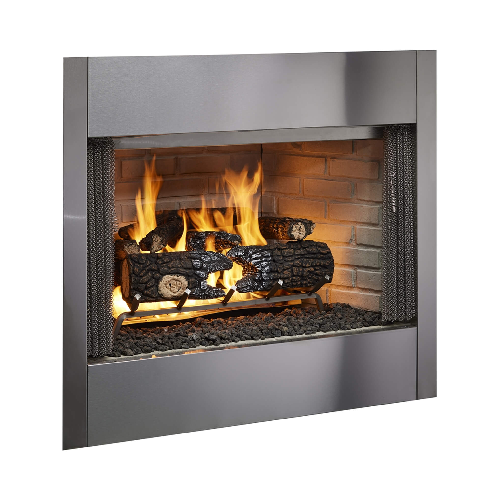 Villawood 42-Inch Traditional Refractory Outdoor Wood Burning Fireplace [ODVILLA-42T-B]