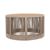 Modern Rustic Coffee Table & Side Table with Woven Rope Design
