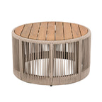 Modern Rustic Coffee Table & Side Table with Woven Rope Design
