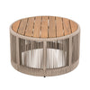 Modern Rustic Coffee Table & Side Table with Woven Rope Design