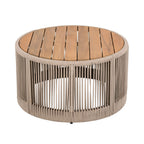Modern Rustic Coffee Table & Side Table with Woven Rope Design