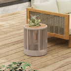 Modern Rustic Coffee Table & Side Table with Woven Rope Design