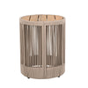 Modern Rustic Coffee Table & Side Table with Woven Rope Design