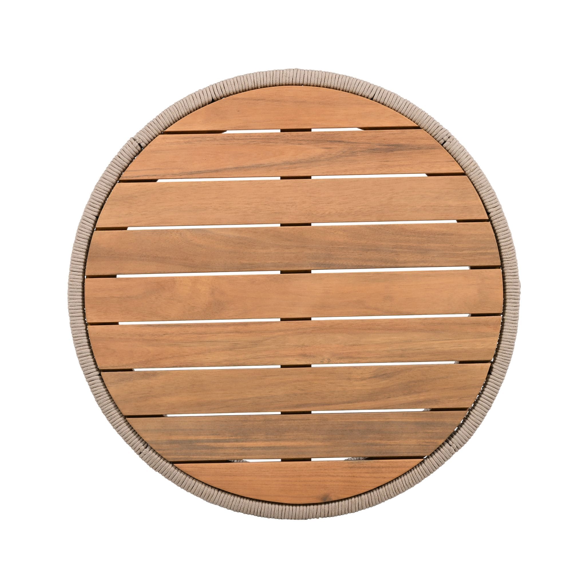 Modern Rustic Coffee Table & Side Table with Woven Rope Design
